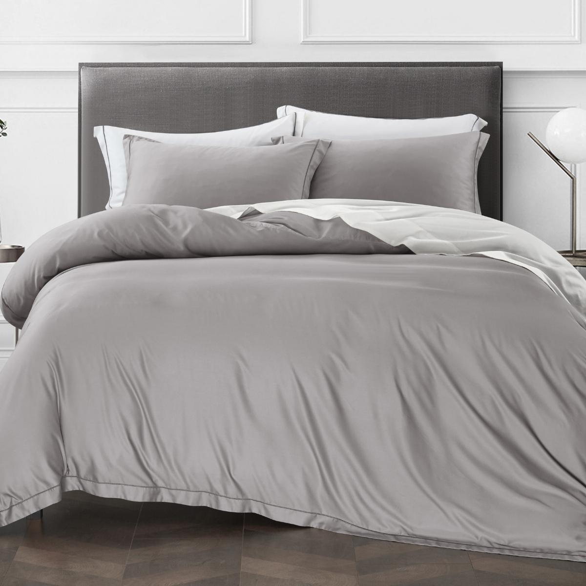 MYSTIQUE Ettitude Bamboo Silver Bed Set/Bedsheet Set