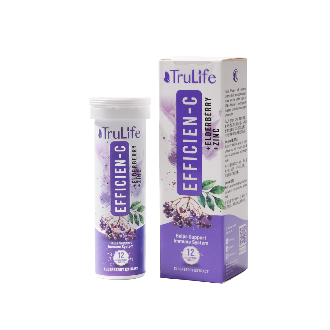 (Bundle of 6) TruLife Efficien-C With Elderberry & Zinc 12’S (Expiry Date: 28 Feb 2025)