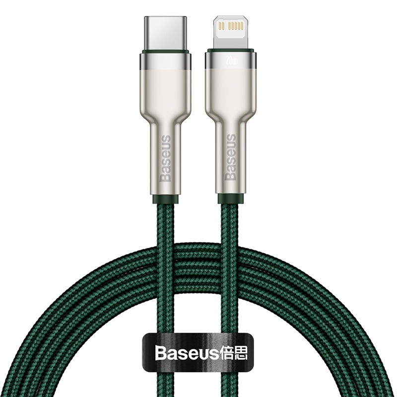 Baseus Cafule Series 20W Metal Data Cable 1m Type-C to iP PD (Green)