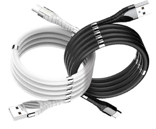 LDNIO Magnetic Absorption Nano Data Cable (IOS Lightning, White)