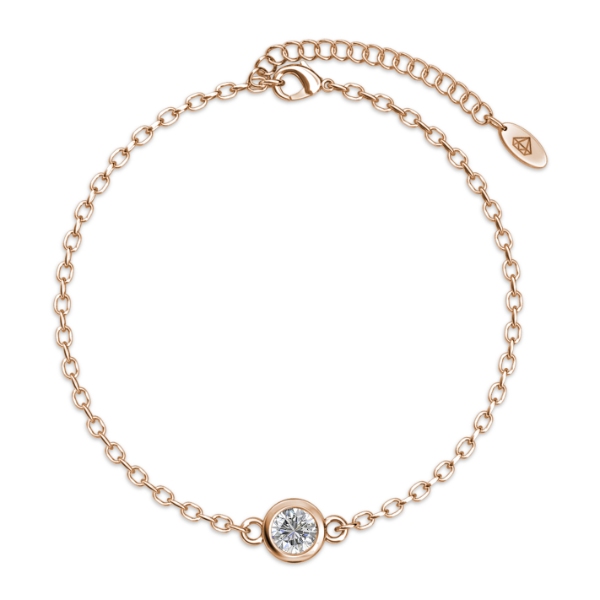 Birth Stone Bracelet (April, Rose Gold)