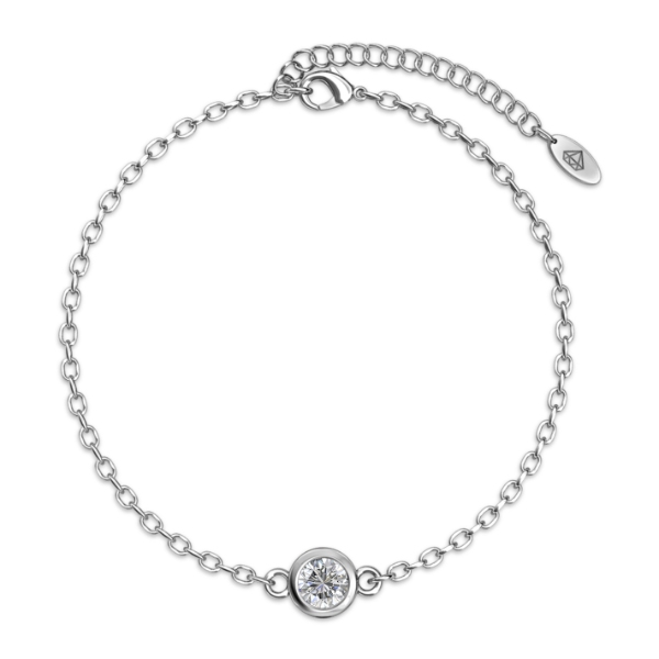 Birth Stone Bracelet (April, White Gold)