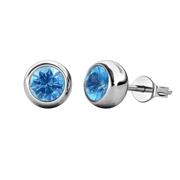 Birth Stone Moon Earrings (December)‏