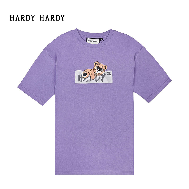 Logo Brave Bear Unisex Oversized Tee - Purple M