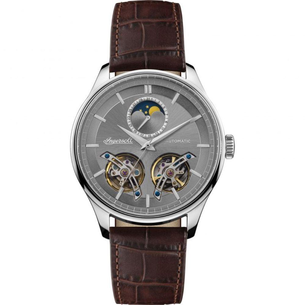 Ingersoll The Chord Automatic Gold Stainless Steel I07201 Brown Leather Strap Men's Watch