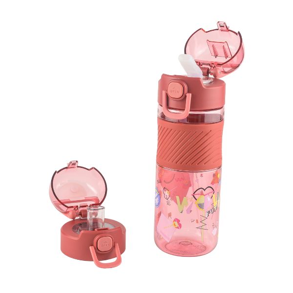 Chupa Chups x MCK Water Bottle 600ml, 2 Lids - Fun Style (Pink)