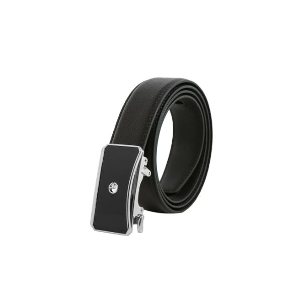 Goldlion Men Leather Auto Inner Lock Buckle Belt - Black