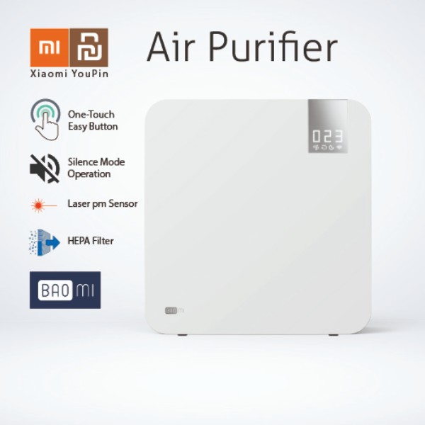 Xiaomi BAOMI HEPA Air Purifier. Single button control design. 55W Particles CADR 375m³/h OLED