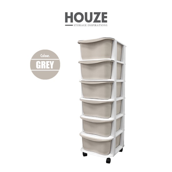 HOUZE - LIFE - 6 Tier 'Apple' Knock Down Cabinet (Grey)