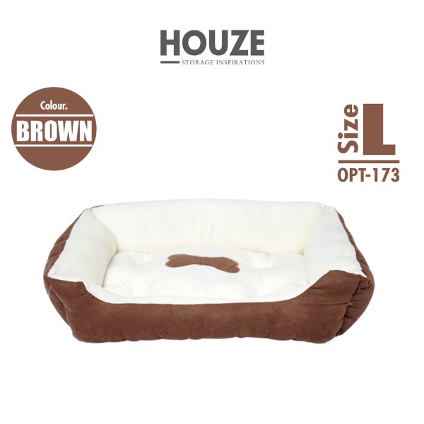 HOUZE - Pet Cushion Bedding - BROWN (Large / Extra-Large)