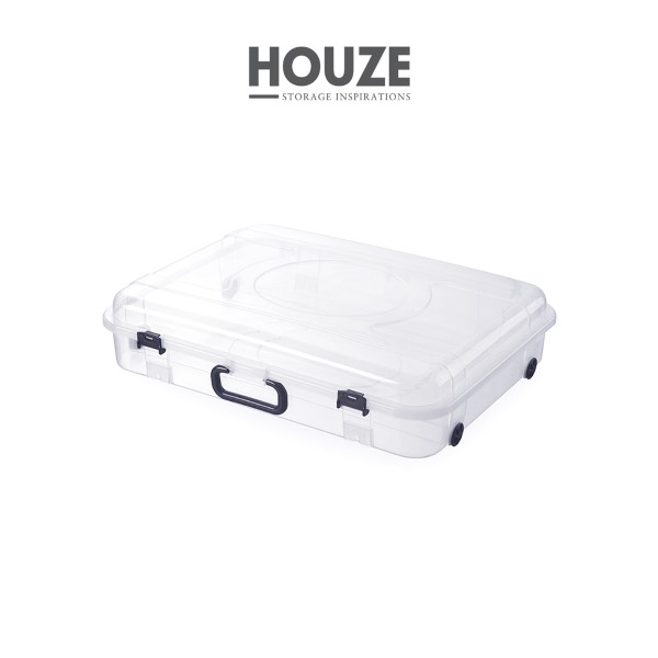 HOUZE - 30L Underbed Storage with Wheels and Handle (Clear)