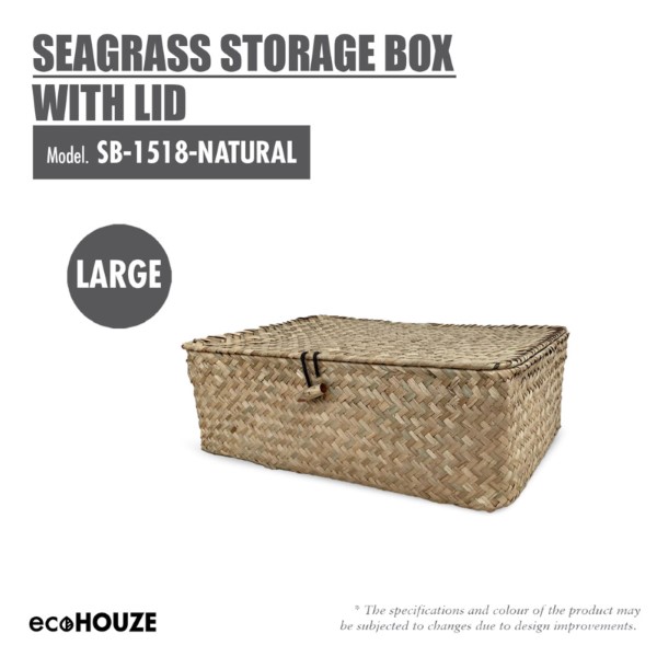 ecoHOUZE Seagrass Storage Box With Lid  (Large)