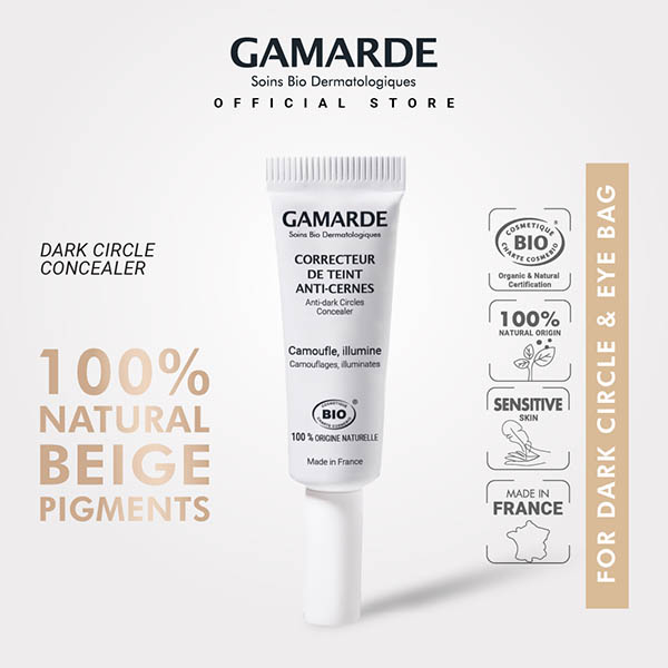 GAMARDE CORRECTEUR DE TEINT Organic Anti Dark Circle Concealer 10ml, Correcting Eye Bag & Blue Blemish (ANTI CERNES)