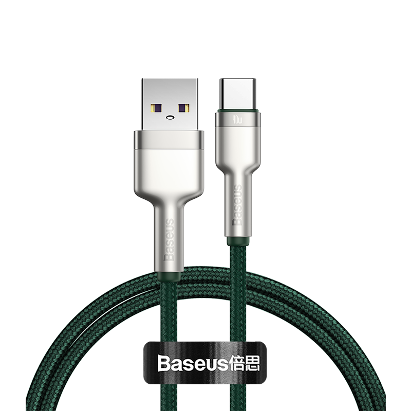 Baseus Cafule Series 40W Metal Data Cable 1m USB to Type-C (Green)